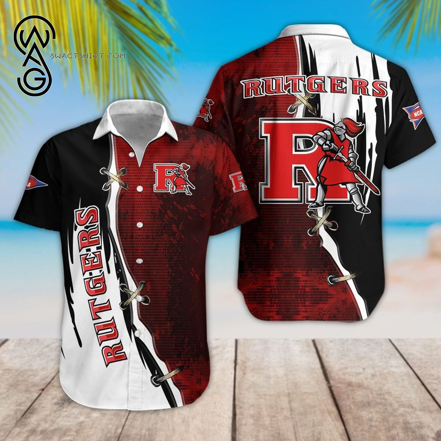 Rutgers Scarlet Knights Hawaiian Sport Team Shirt