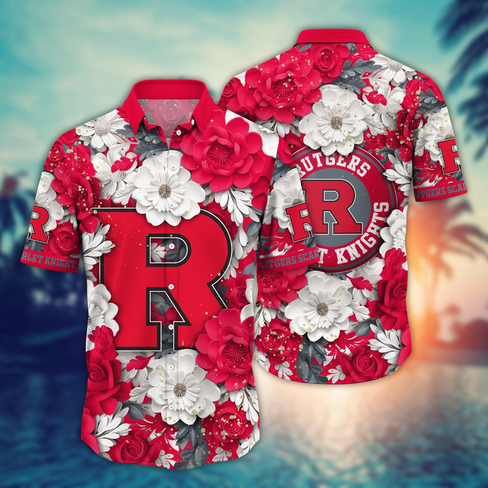 Rutgers Scarlet Knights NCAA Flower Hawaii Shirt For Fans Ver 13