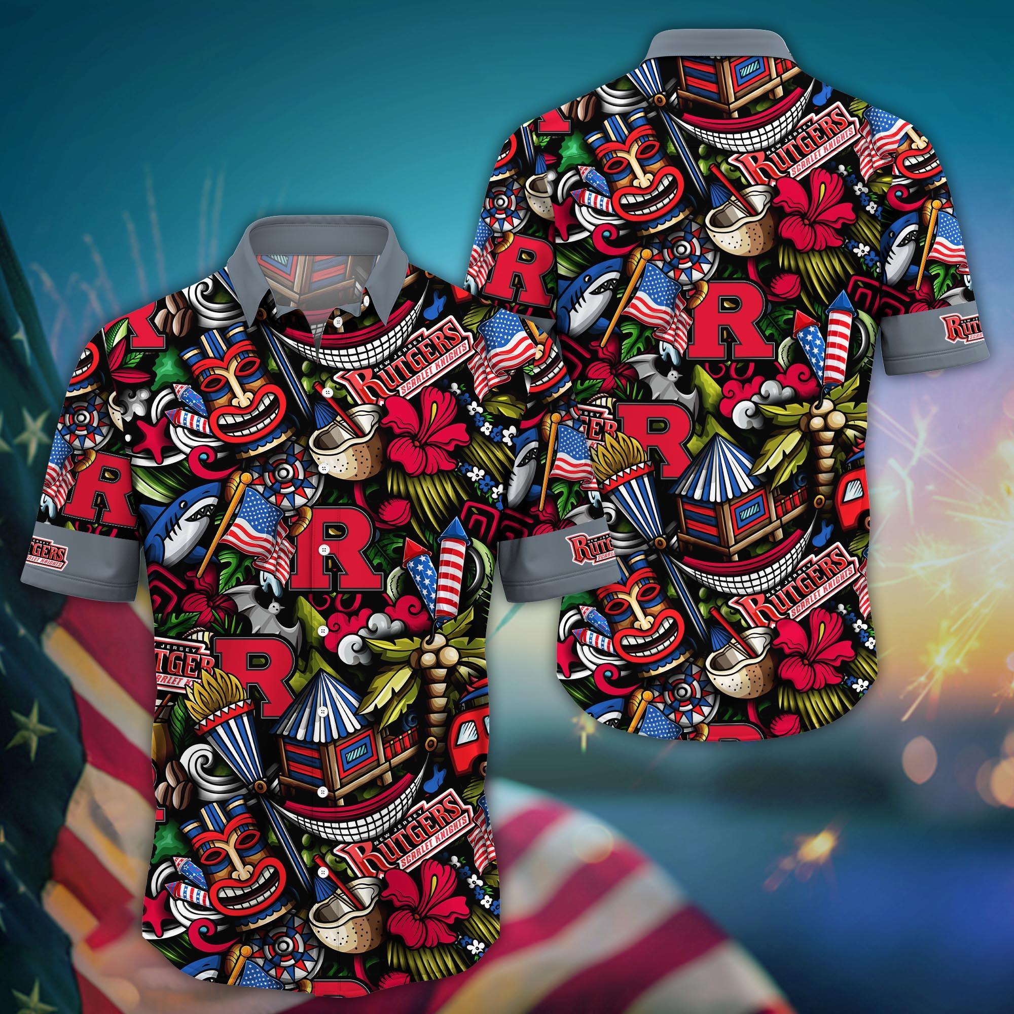Rutgers Scarlet Knights NCAA Flower Hawaii Shirt For Fans Ver 24