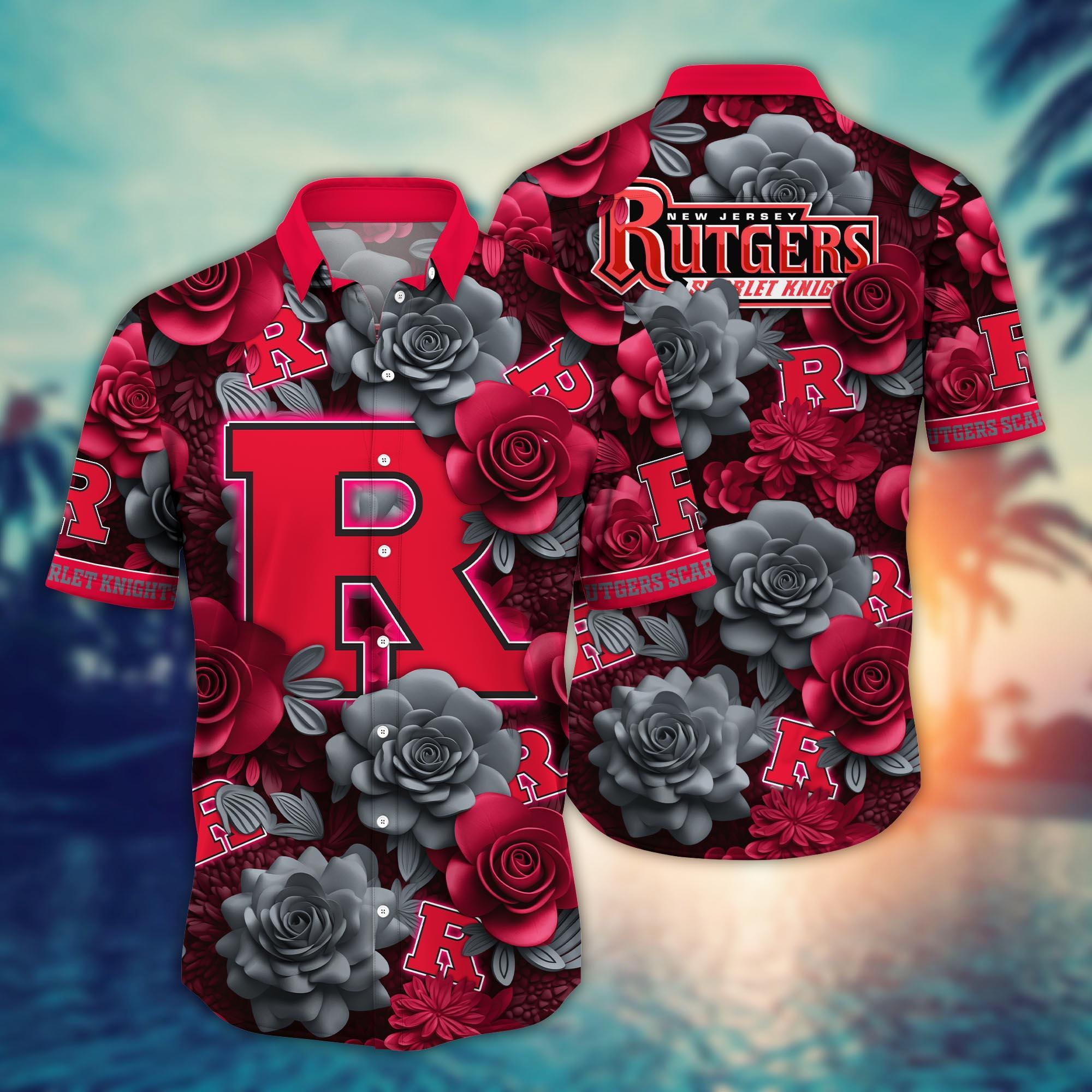 Rutgers Scarlet Knights NCAA Flower Hawaii Shirt For Fans Ver 3