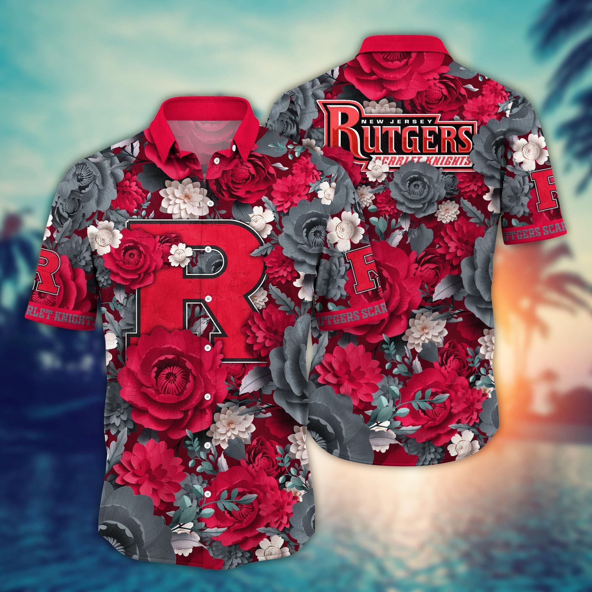 Rutgers Scarlet Knights NCAA Flower Hawaii Shirt For Fans Ver 7