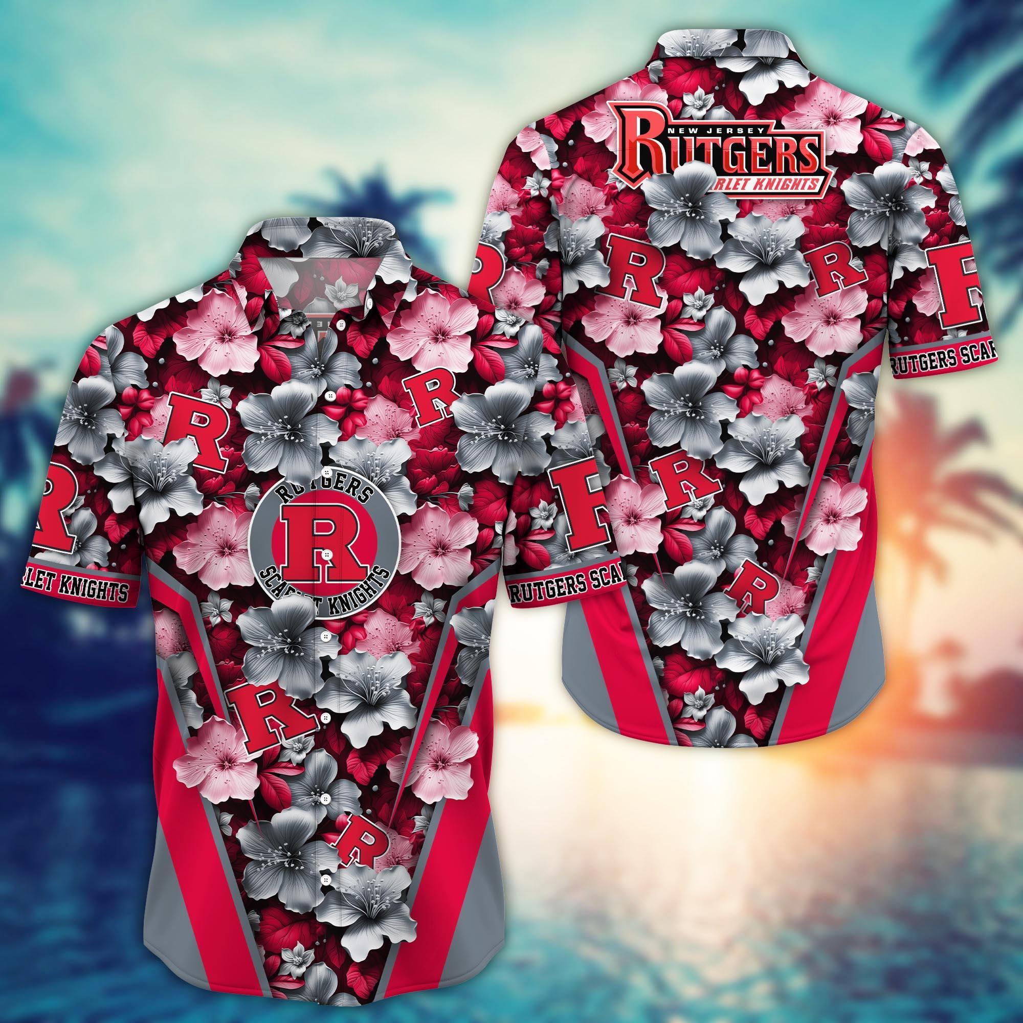 Rutgers Scarlet Knights NCAA Hawaiian Shirt, Aloha Shirt Ver 2