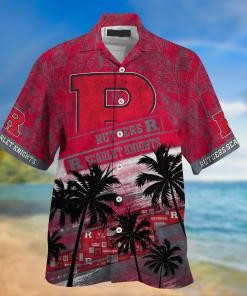 Rutgers Scarlet Knights NCAA Palm Tree Pattern Hawaii Shirt For Sports Fans