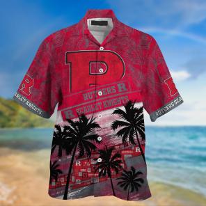 Rutgers Scarlet Knights NCAA Palm Tree Pattern Hawaii Shirt For Sports Fans
