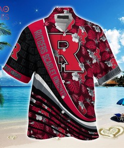 Rutgers Scarlet Knights Summer Hawaiian Shirt with Tropical Flower Pattern for Fans