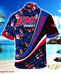 SMU Mustangs Hawaiian Shirt - Tropical Flower Pattern for Summer Beach Fun