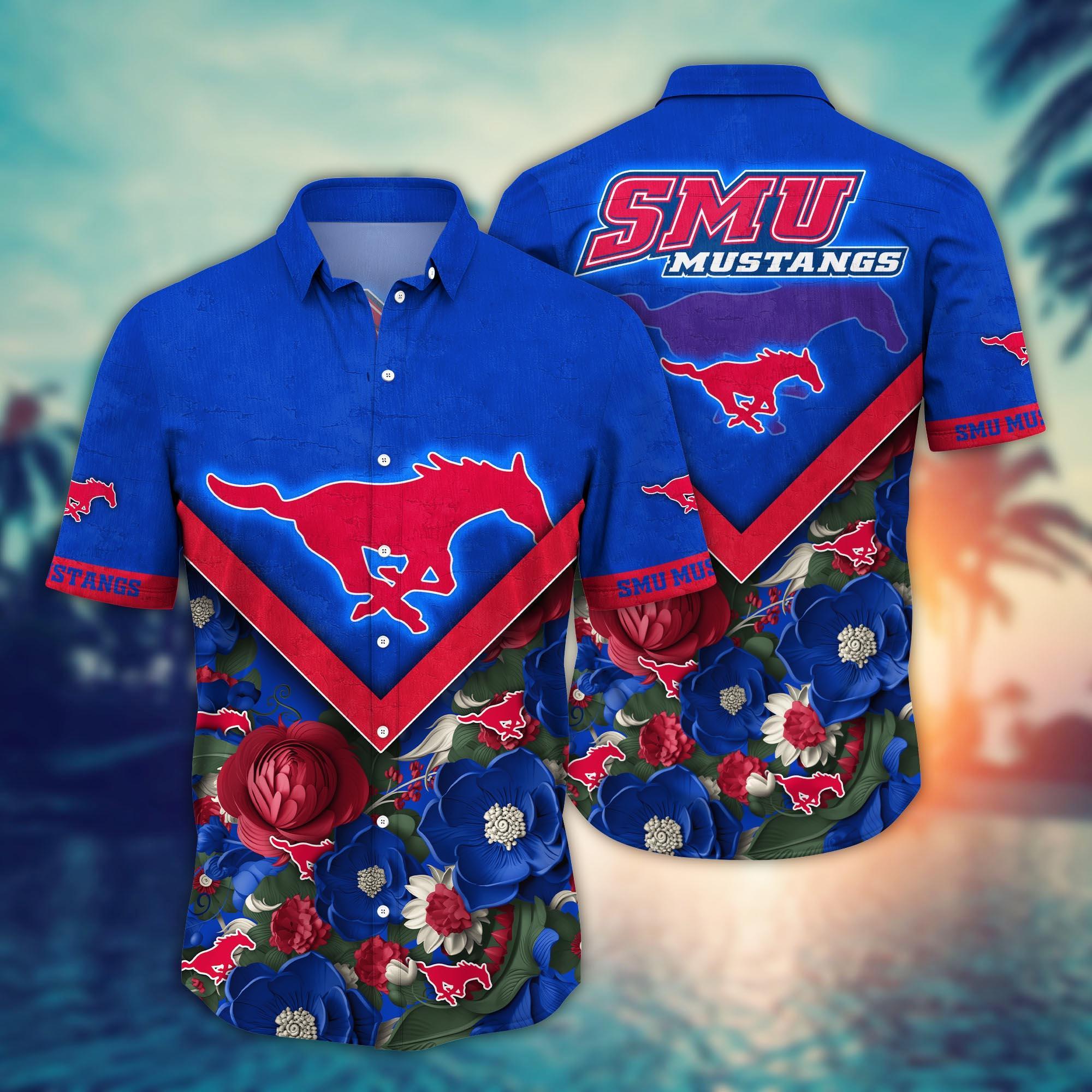 SMU Mustangs NCAA Flower Hawaii Shirt For Fans Ver 16