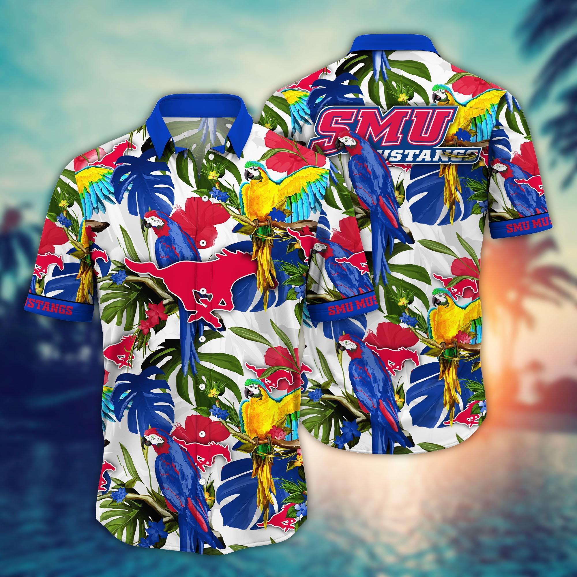 SMU Mustangs NCAA Flower Hawaii Shirt For Fans Ver 2