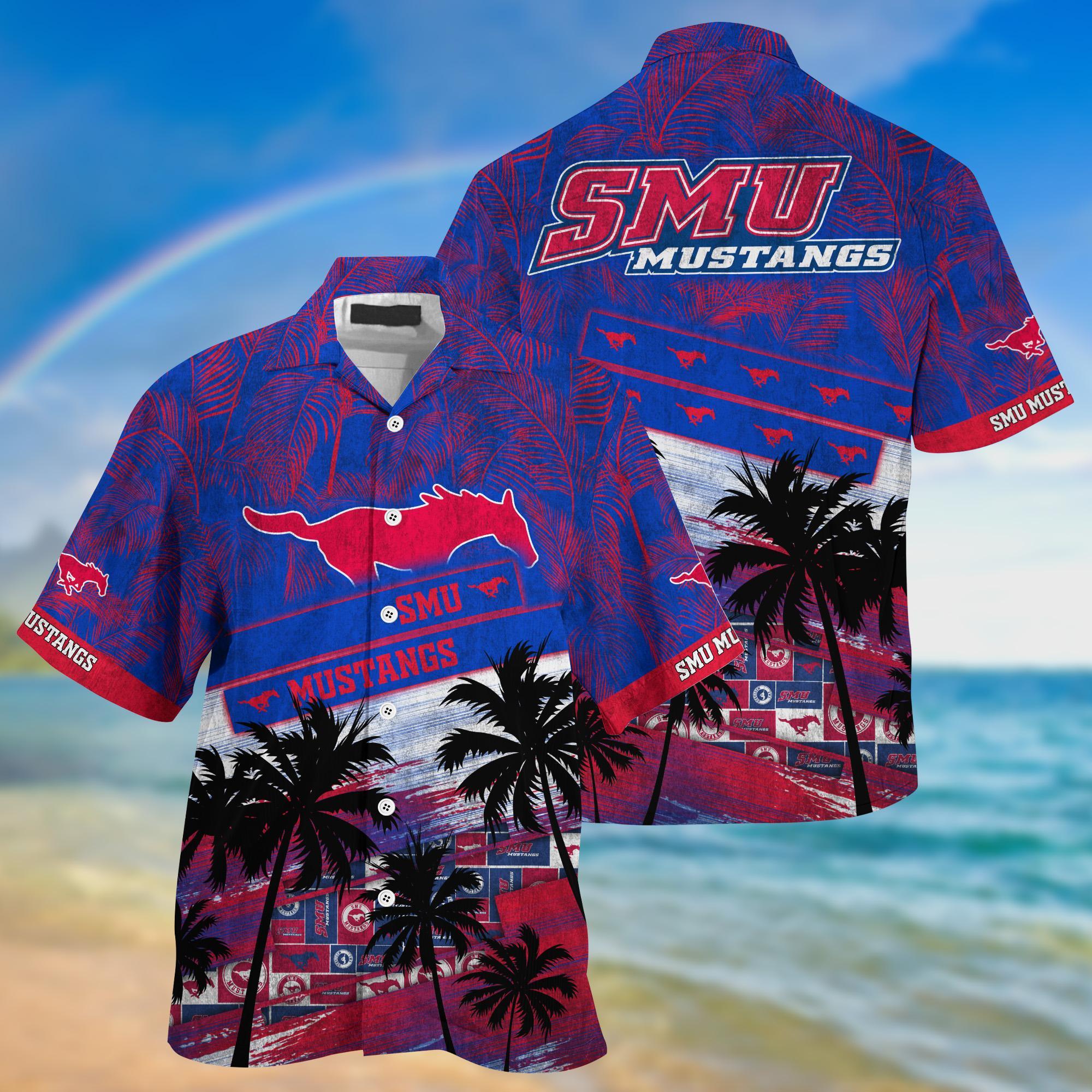 SMU Mustangs NCAA Palm Tree Pattern Hawaii Shirt For Sports Fans