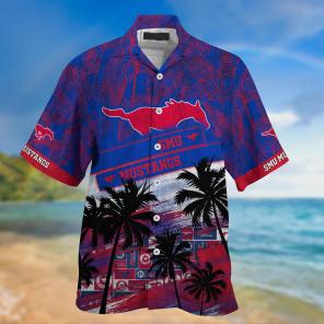 SMU Mustangs NCAA Palm Tree Pattern Hawaii Shirt For Sports Fans