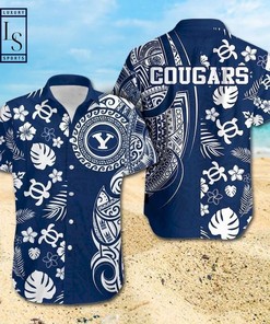 Samoan Print BYU Cougars Hawaiian Shirt for Fans 
