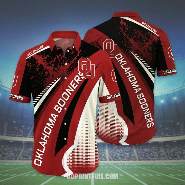Seaside Look NCAA Oklahoma Sooners Crimson Black Hawaiian Shirt