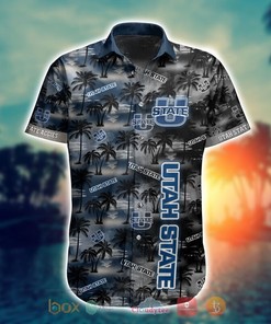 Short Sleeve Coconut Print NCAA Utah State Aggies Hawaiian Shirt