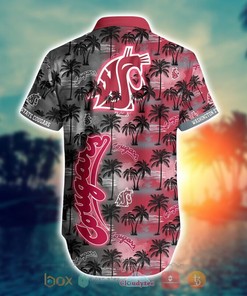Short Sleeve Coconut Print Washington State Cougars Hawaiian Shirt 
