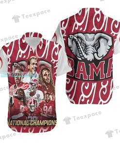 Show Your Love for Alabama Crimson Tide with National Champions Curved Pattern Hawaiian Shirt