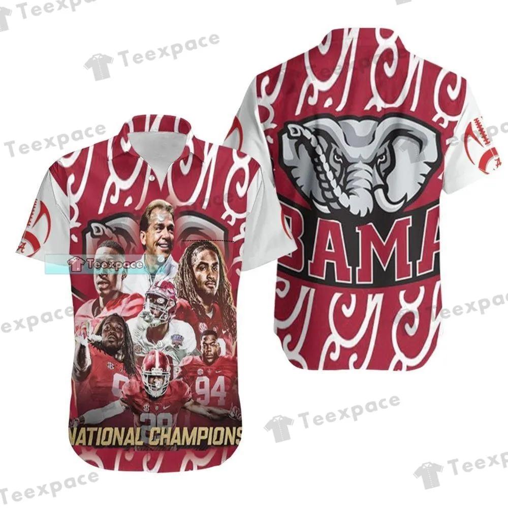 Show Your Love for Alabama Crimson Tide with National Champions Curved Pattern Hawaiian Shirt