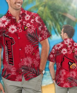 Show Your Love for Louisville Cardinals with Red Flowers NCAA Hawaiian Shirt