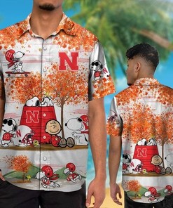 Show Your Love for Nebraska Cornhuskers with The Peanuts Snoopy Autumn Hawaiian Shirt