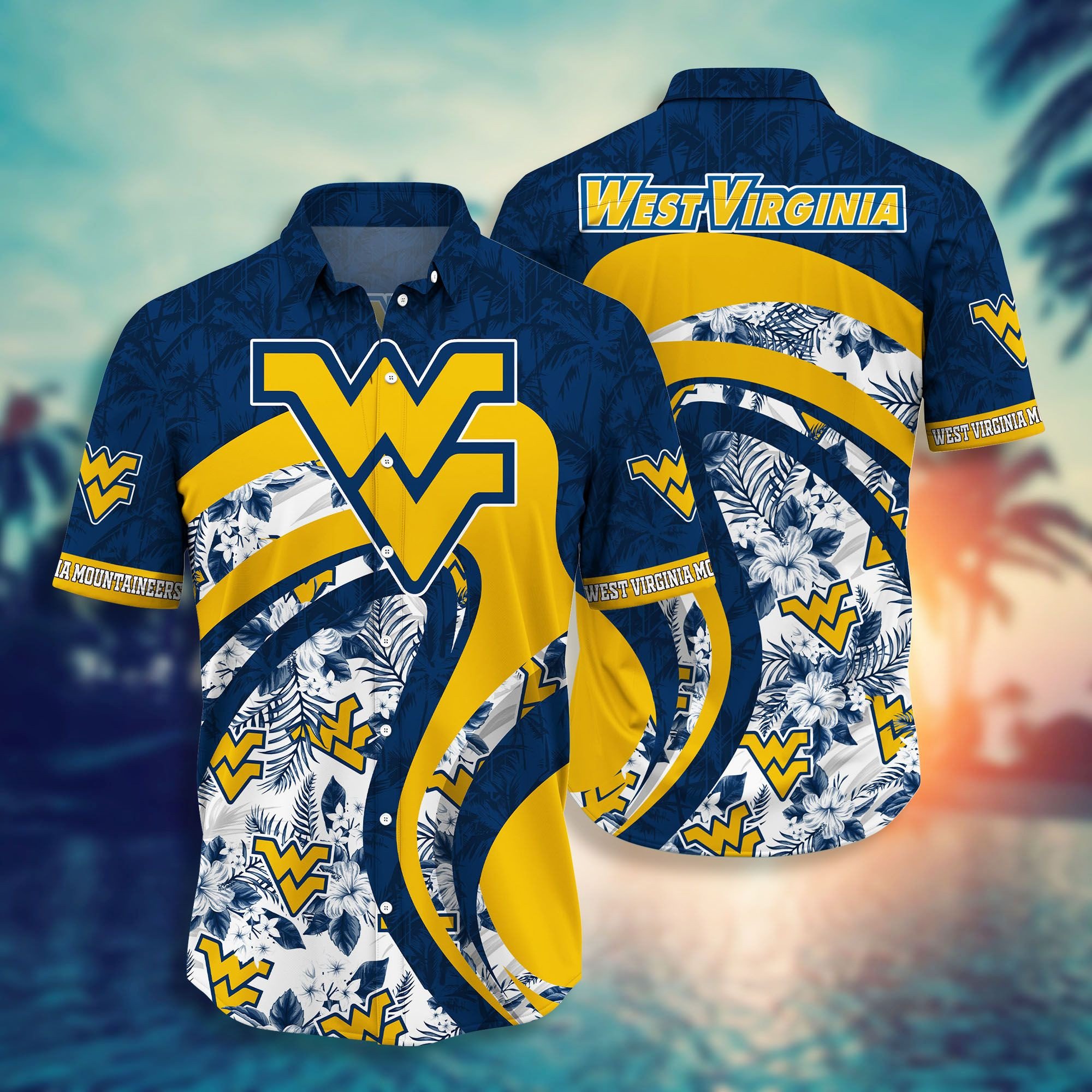 Show Your Love for West Virginia Mountaineers with Hawaiian Shirts for Men and Women