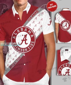 Show Your Team Spirit with Personalized Circle Logo Pattern Alabama Crimson Tide Football Team Hawaiian Shirt