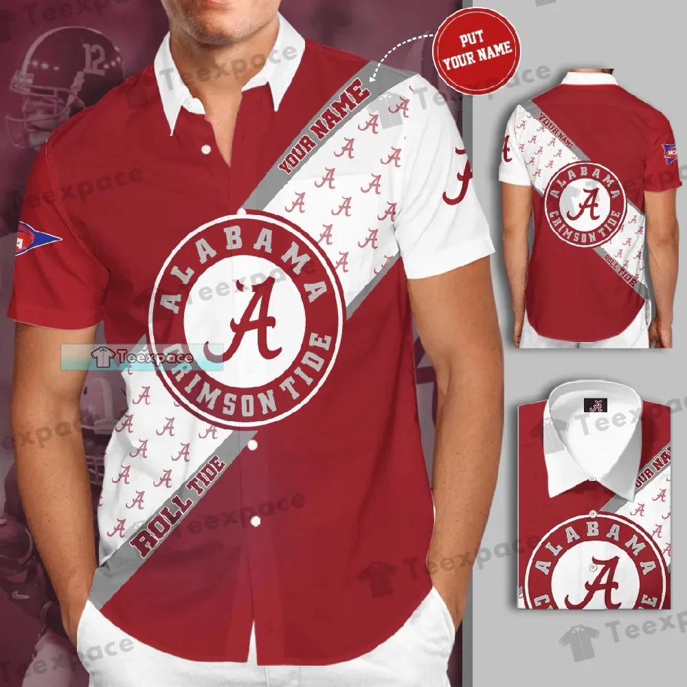 Show Your Team Spirit with Personalized Circle Logo Pattern Alabama Crimson Tide Football Team Hawaiian Shirt