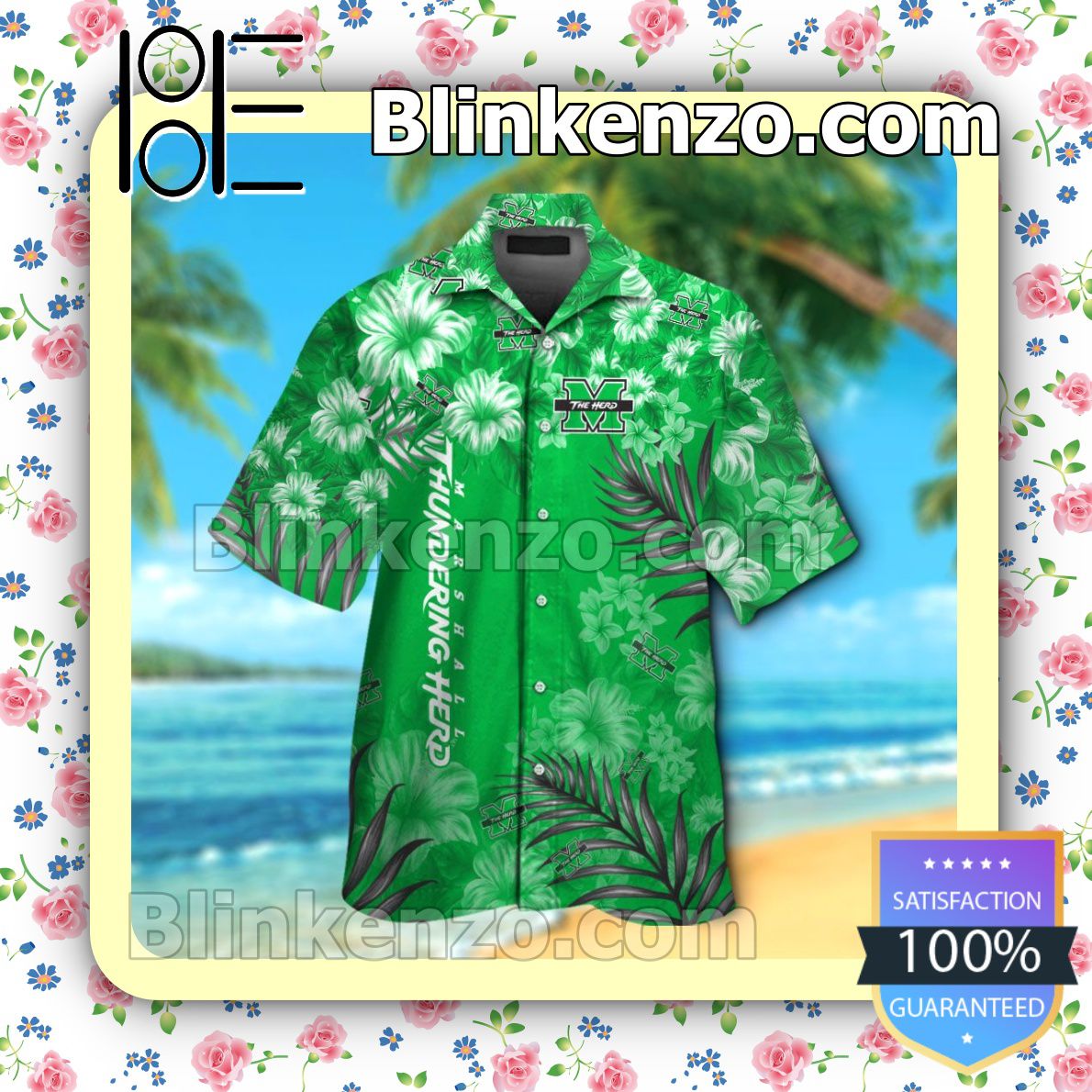Showcase Your Bones with NCAA Marshall Thundering Herd Skeleton Aloha Hawaiian Shirt