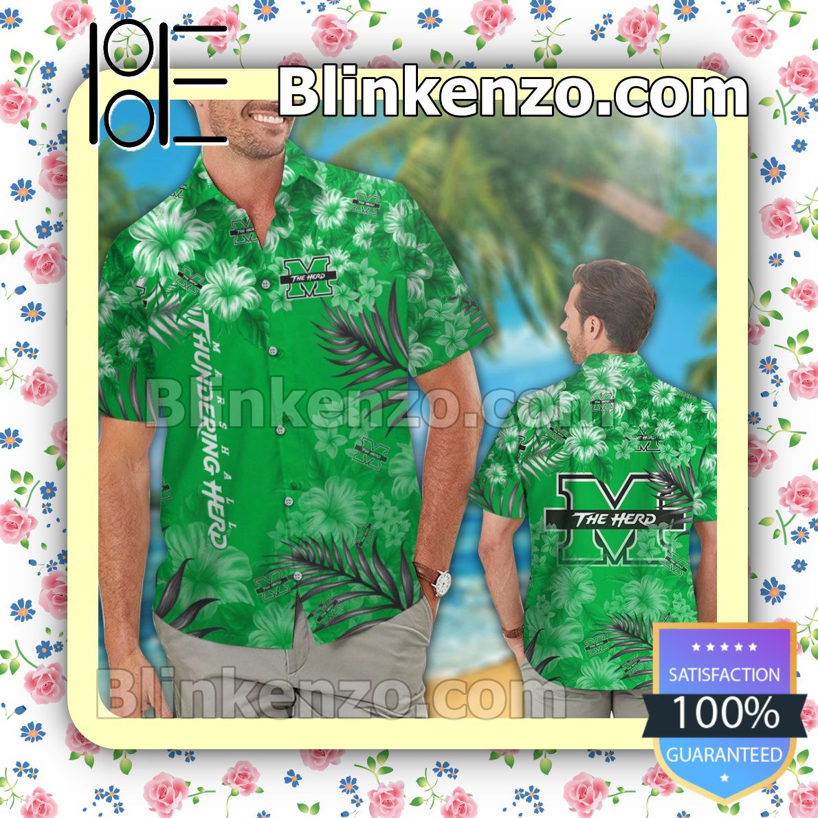Showcase Your Bones with NCAA Marshall Thundering Herd Skeleton Aloha Hawaiian Shirt