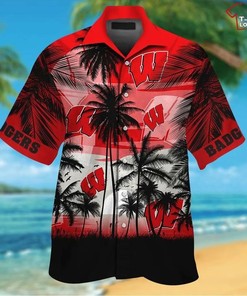 Snoopy Says Aloha with Wisconsin Badgers Snoopy Autumn Hawaiian Shirt