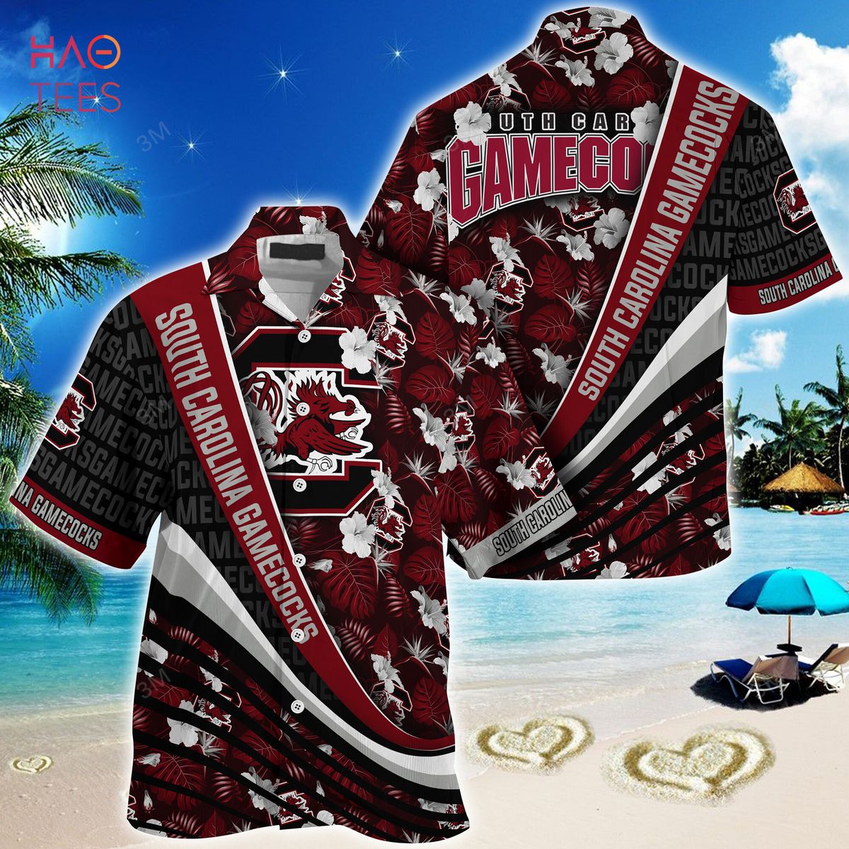 South Carolina Gamecocks Hawaiian Shirt - Trending Tropical Flower Pattern for Fans
