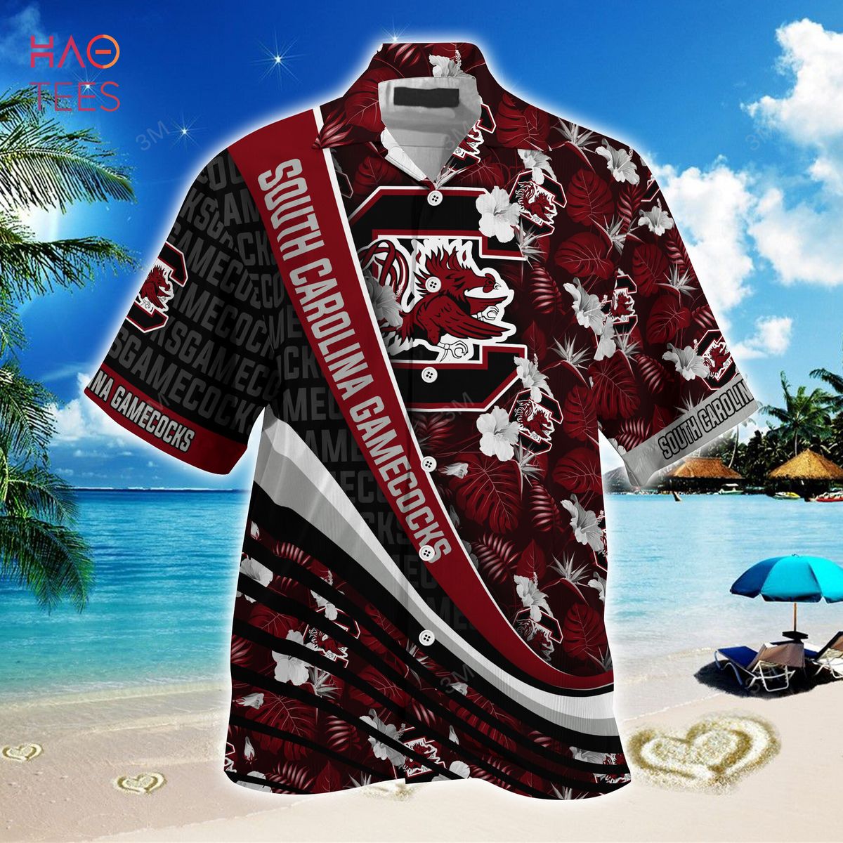 South Carolina Gamecocks Hawaiian Shirt - Trending Tropical Flower Pattern for Fans