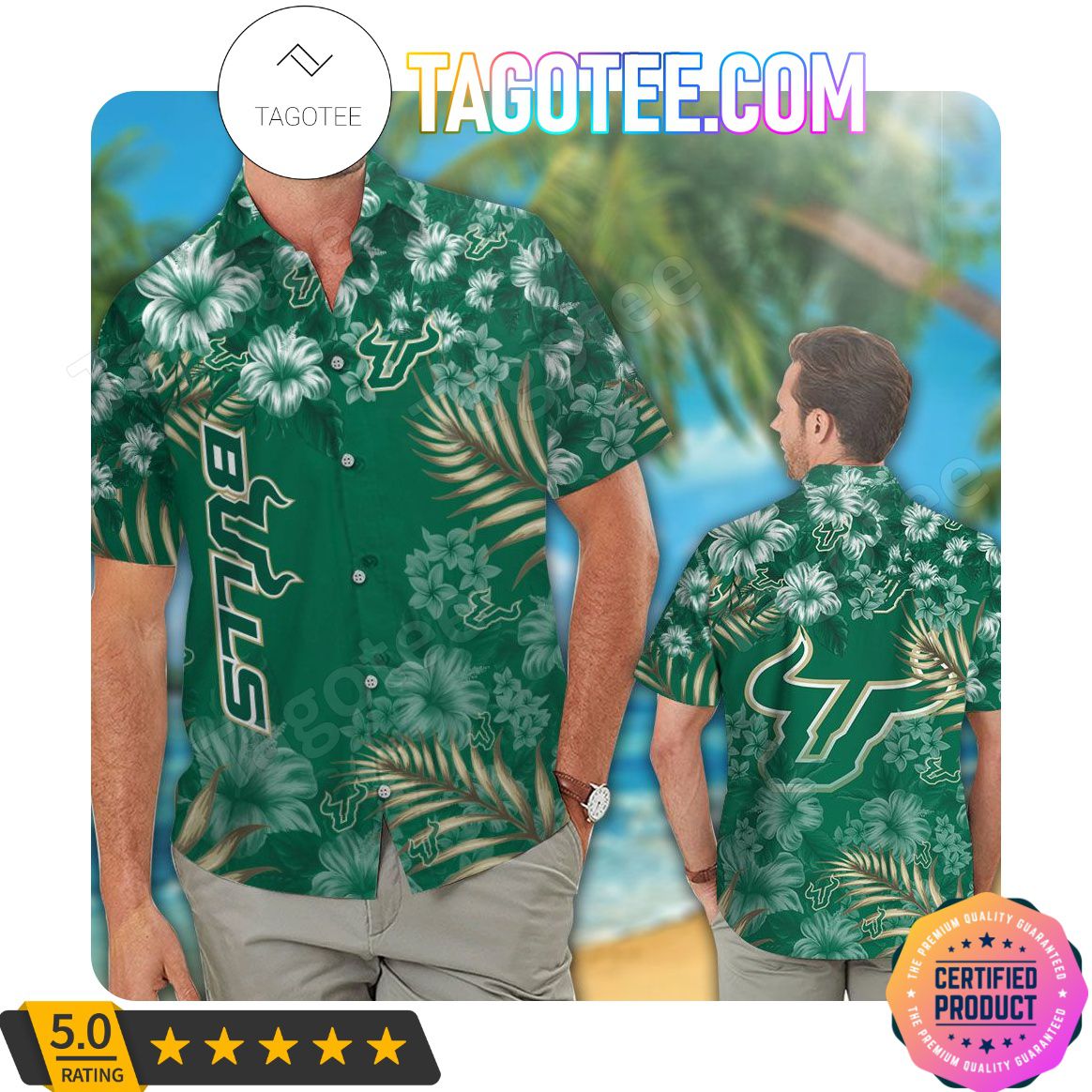 South Florida Bulls Classic Aloha Hawaii Shirt and Beach Short for Fans