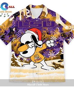 Sport LSU Tigers Button Up Tropical Aloha Hawaiian Shirt