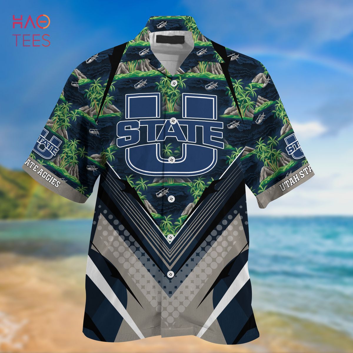 Sports Fans Stay Cool with Utah State Aggies Summer Hawaiian Shirt and Shorts