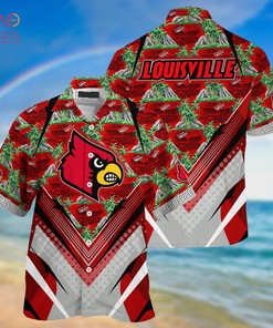 Sports Fans Summer Hawaiian Shirt and Shorts for Louisville Cardinals Fans 