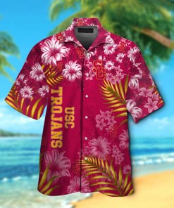 Stand Out with NCAA USC Trojans Cardinal Flowers Gold Hawaiian Shirt 