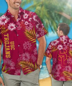 Stand Out with NCAA USC Trojans Cardinal Flowers Gold Hawaiian Shirt