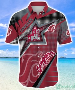 Stand Out with Washington State Cougars Red Grey Star Pattern Hawaiian Shirt