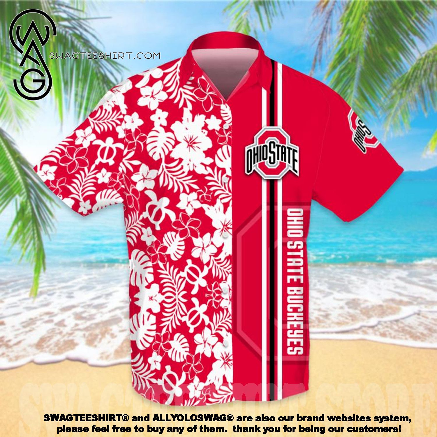 Street Style Summer Set Hawaiian Shirt - Sports American Football NCAAF Ohio State Buckeyes