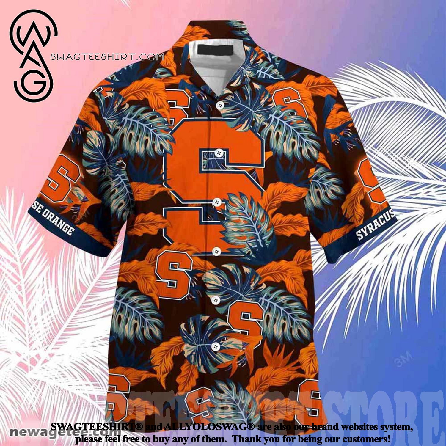 Stress Blessed Obsessed Summer Beach Hawaiian Shirt for Syracuse Orange fans