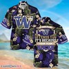 Stress Free Summer with Washington Huskies Hawaiian Shirt and Shorts with Tropical Patterns for Fans