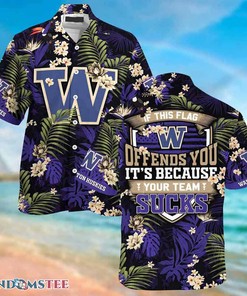 Stress Free Summer with Washington Huskies Hawaiian Shirt and Shorts with Tropical Patterns for Fans