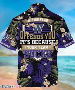 Stress Free Summer with Washington Huskies Hawaiian Shirt and Shorts with Tropical Patterns for Fans