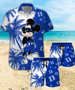 Stylish Mickey Mouse Duke Blue Devils Beach Shirt and Short 