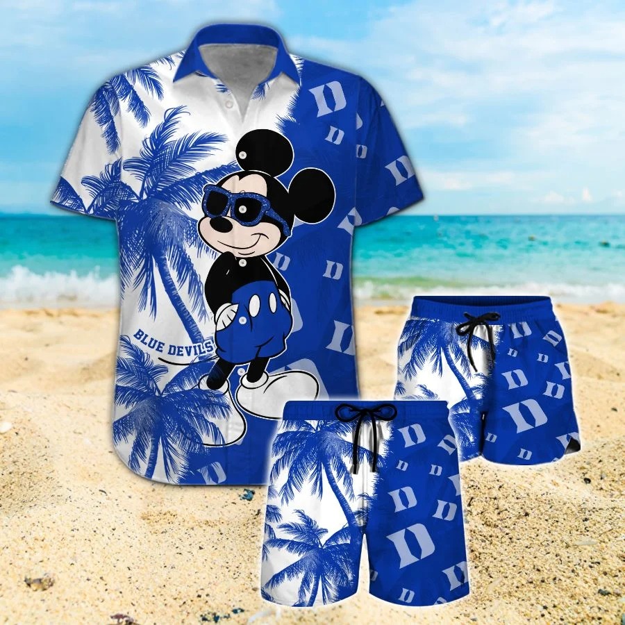 Stylish Mickey Mouse Duke Blue Devils Beach Shirt and Short
