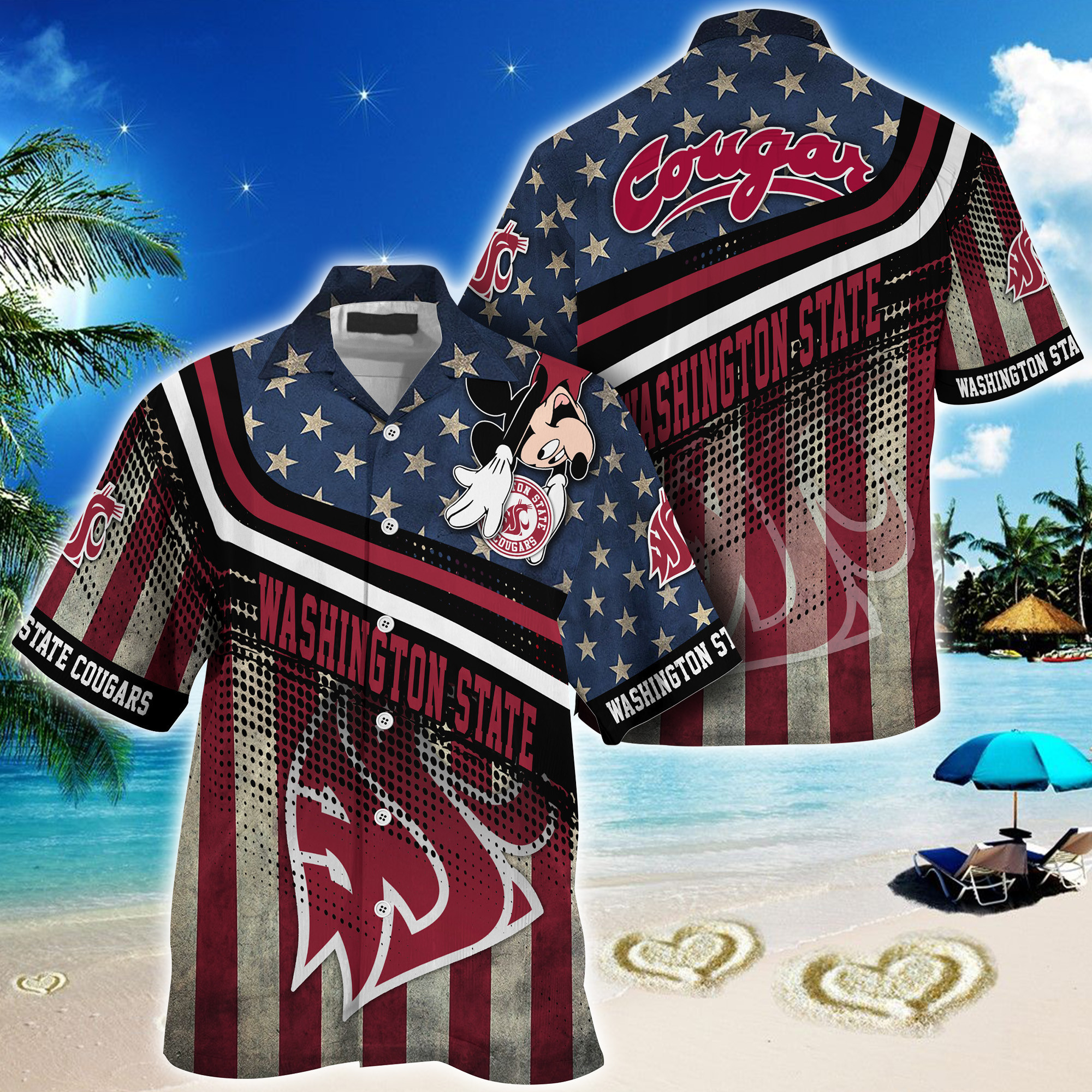 Summer Collection for Fans: NCAA1-Summer Hawaii Shirt by Washington State Cougars