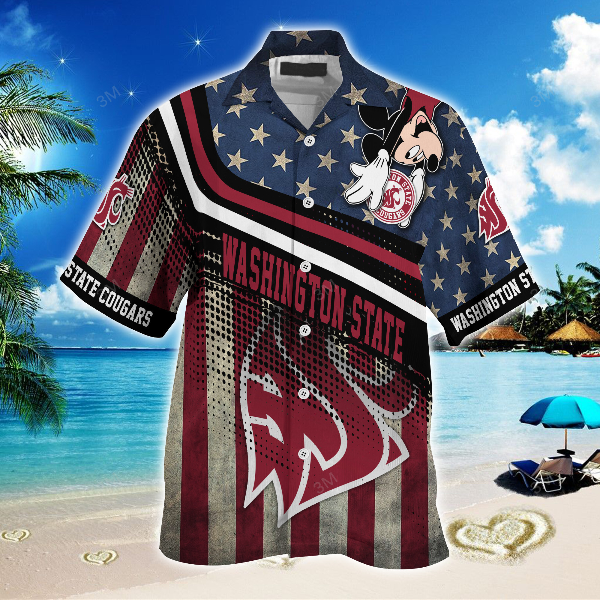 Summer Collection for Fans: NCAA1-Summer Hawaii Shirt by Washington State Cougars