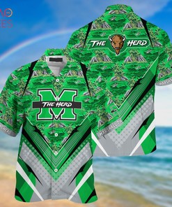 Summer Hawaiian Shirt and Shorts for Sports Fans - Trending Marshall Thundering Herd