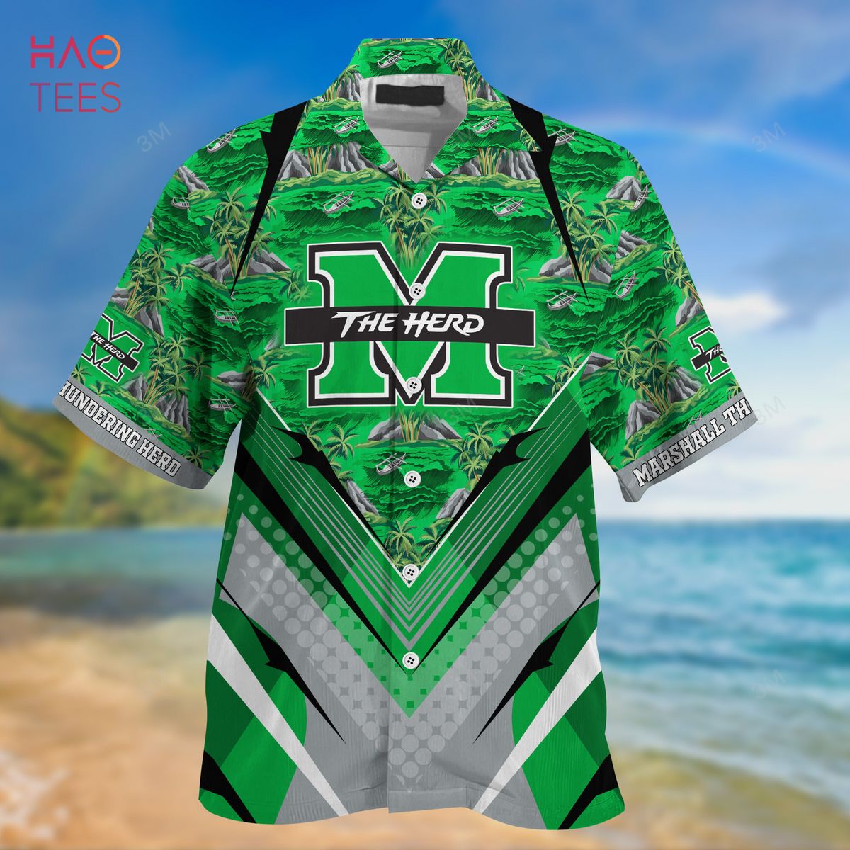 Summer Hawaiian Shirt and Shorts for Sports Fans - Trending Marshall Thundering Herd