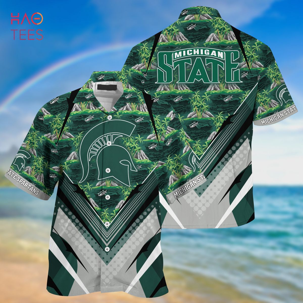 Summer Hawaiian Shirt and Shorts for Sports Fans - Trending Michigan State Spartans