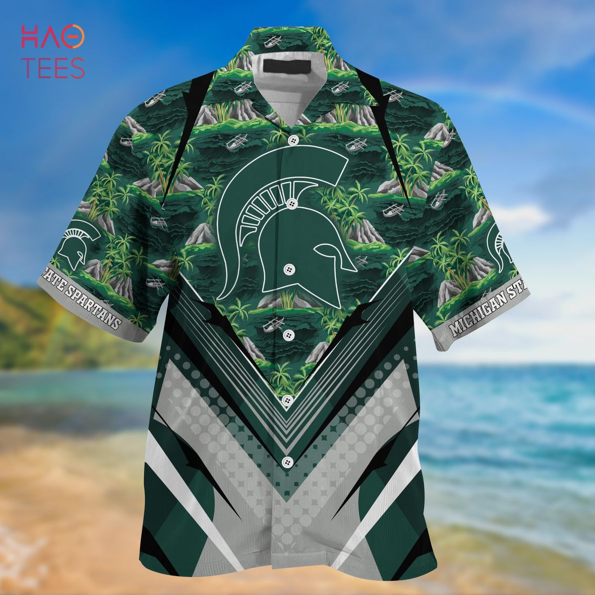 Summer Hawaiian Shirt and Shorts for Sports Fans - Trending Michigan State Spartans